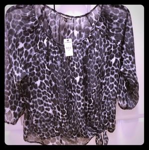 Express sheer three quarter sleeve top